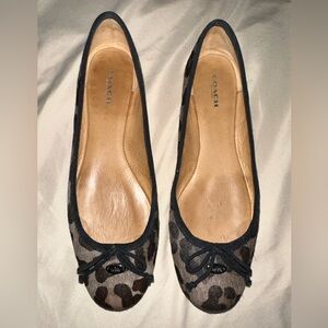 Coach leopard print ballet flats size 10